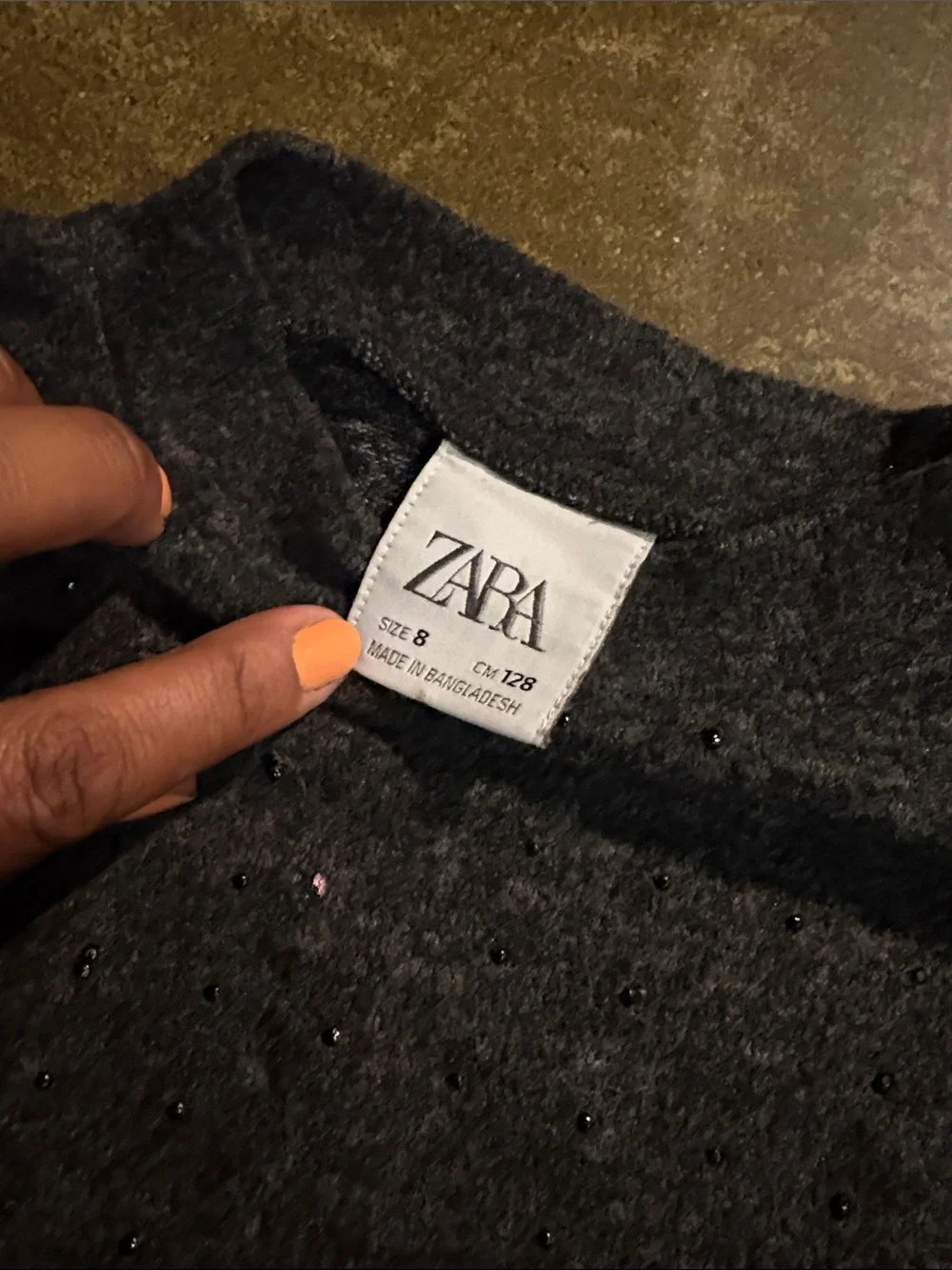 Zara Kids charcoal Knit Elastic-Waist matching sweater set